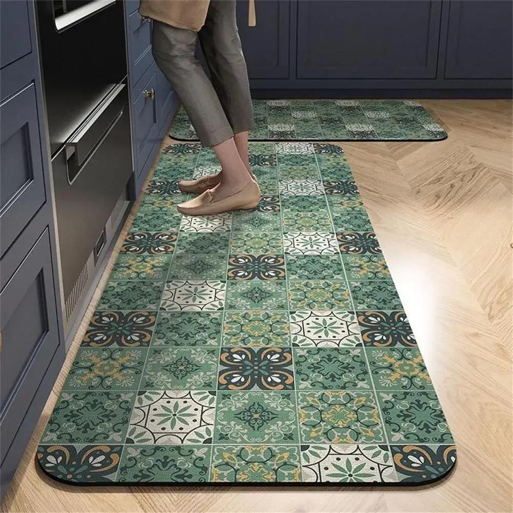 1/2pcs Kitchen Floor Mat, Anti-Slip And Easy To Maintain, Home Decoration, Entrance Porch Carpet, Living Room Floor Mat