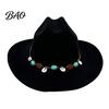 Fashionable Outdoor Felt Hat Wool Fedora, Unisex Western Cowboy Hat, Retro Wide Brim Large Face Slimming Cowgirl Jazz for Women Men Autumn Winter