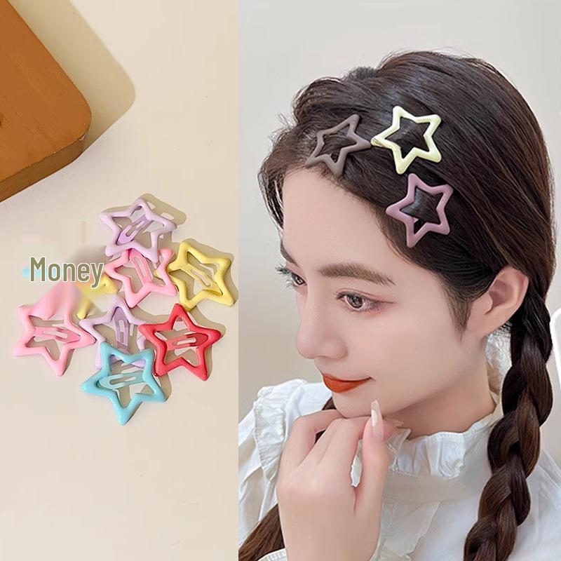 Cute Y2K Star Hairpin: Metal Bangs Clip, Dopamine Headdress