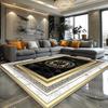 Luxury Large European Style Rug—Black Gold Living Room Sofa Carpet, Non-Slip Easy To Clean for Coffee Tables Carpet