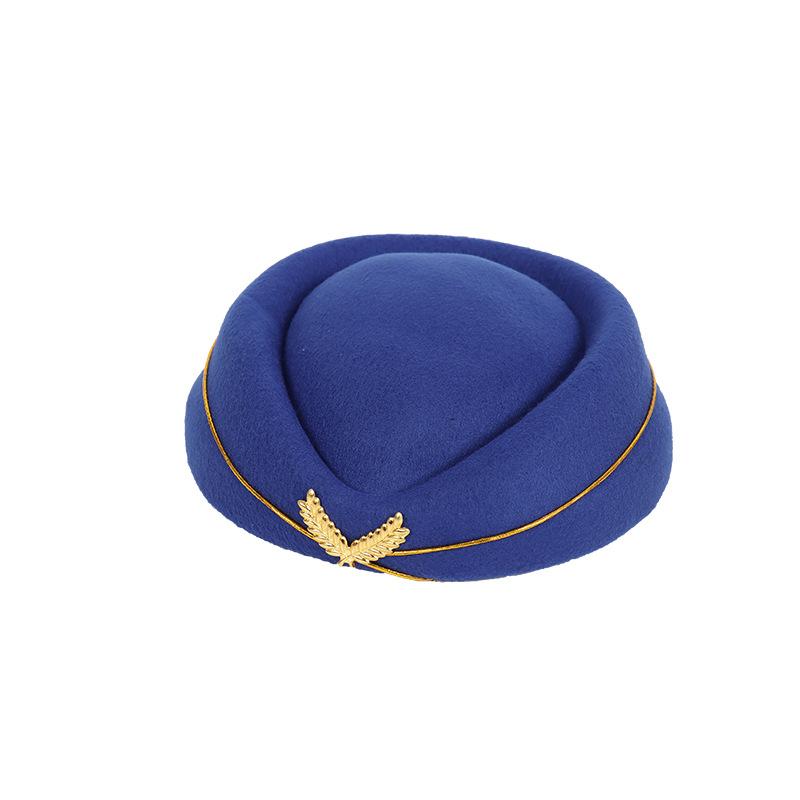 Woolen Bere Stewardess Hat High Speed Rail Stewardess Hat Hotel Front Desk Attendant Uniform Hat