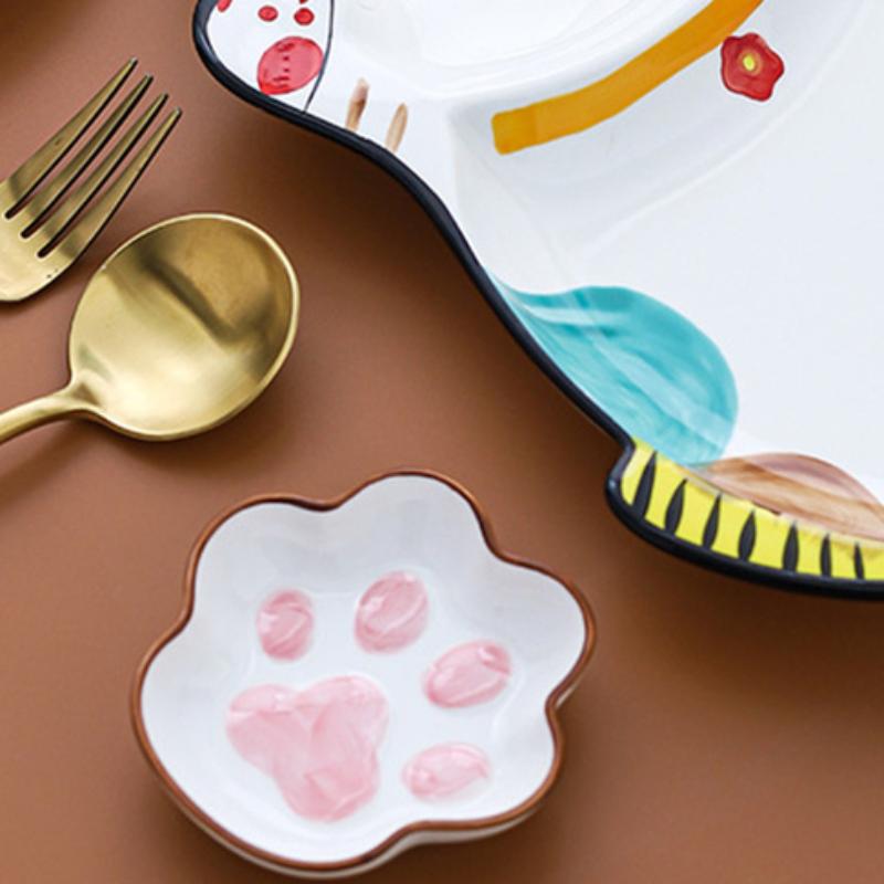 Keramisch Kruidenbakje Japan Creatief Kattenpoot Sausbakje Porselein Tafelgerei Koreaans Schattig Sojasausbord Huiskeukenbenodigdheden