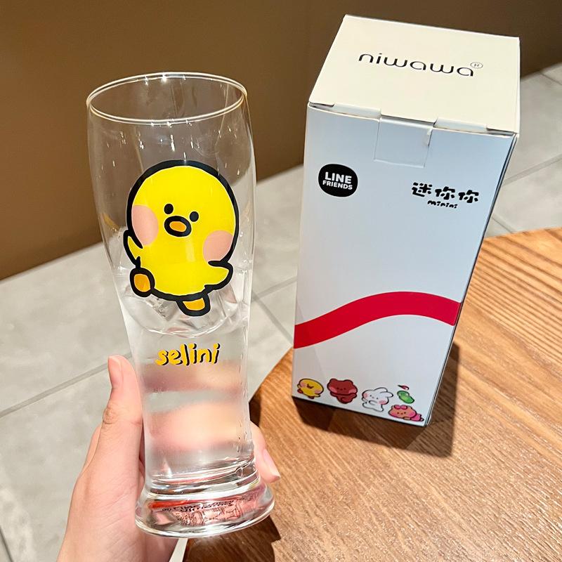 Glass cup girls high value summer cold drink juice cup large capacity drink beer cup