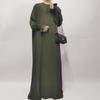 Women's Loose Solid Color Elastic Sleeve Plus Size Dress