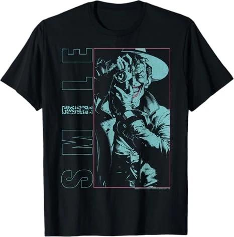 Comics BatUnisex Joker The Killing Joke Smile Black TShirt S