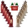 12 Stück Jute Weinbeutel Wein Geschenkbeutel für Weihnachten Hochzeit Geburtstag Mehrfarbig Weinflaschenbeutel mit Kordelzug Anhängern&Kordeln
