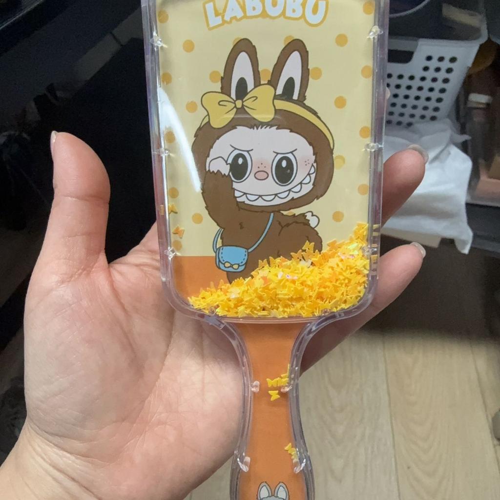 Air Cushion Cartoon Cute Girl, Flowing Sand Roll Shiny Hair Comb, Massage Air Bag Comb