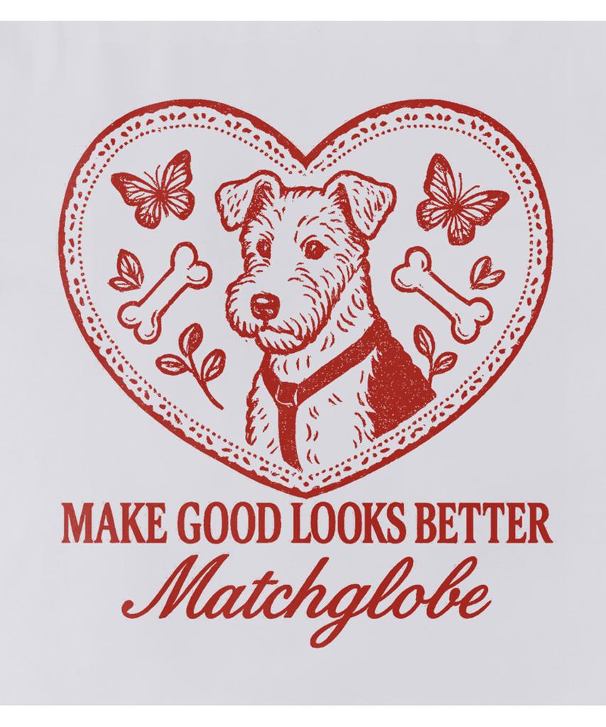MATCHGLOBE Doggy Heart Oversized Tee (White)