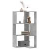 VidaXL Corner Bookshelf 3-Tier Concrete Grey Engineered Wood, Corner Bookcase, Corner Display Cabinet, Cabinet 852594