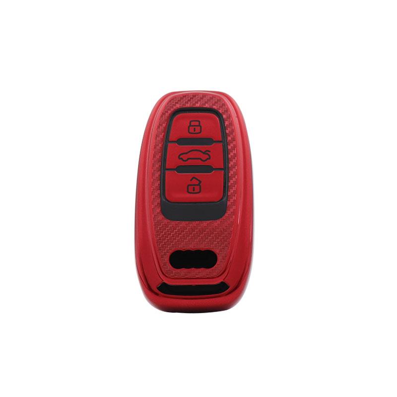 TPU Carbon Fiber Car Remote Key Cover Case Shell Key Fob for A1 A3 A4 A5 A6 A7 A8 Quattro Q3 Q5 Q7 S4 S5 S6 S7 S8 R8 Protector Holder