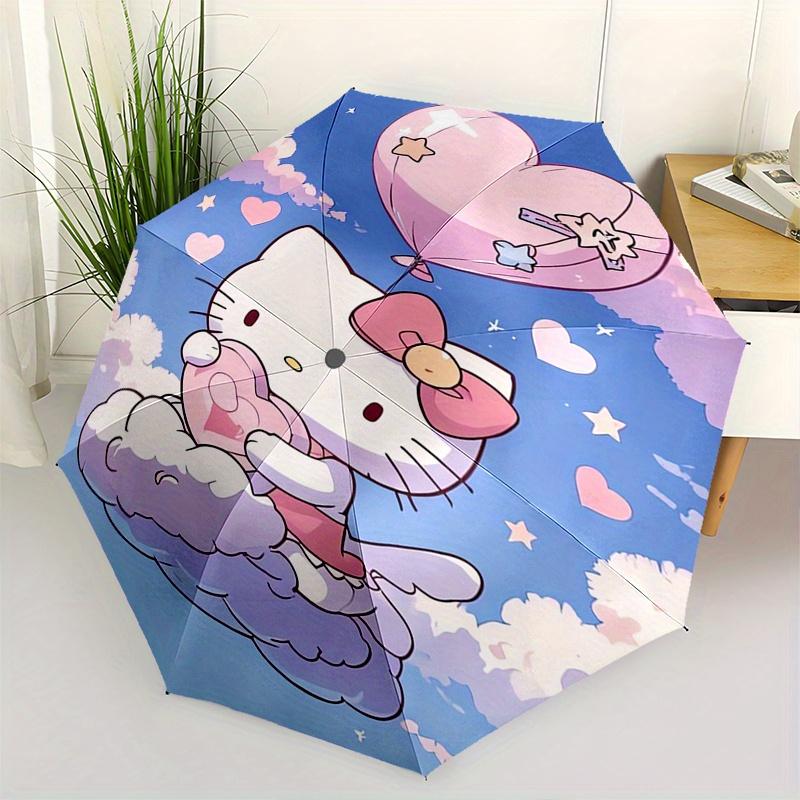 

Hello Kitty,Cloud Automatic Folding Umbrella-Simple 8-Rib Design, Bright Cartoon Pattern, Durable Iron Frame, Suitable For Travel, Outdoor,