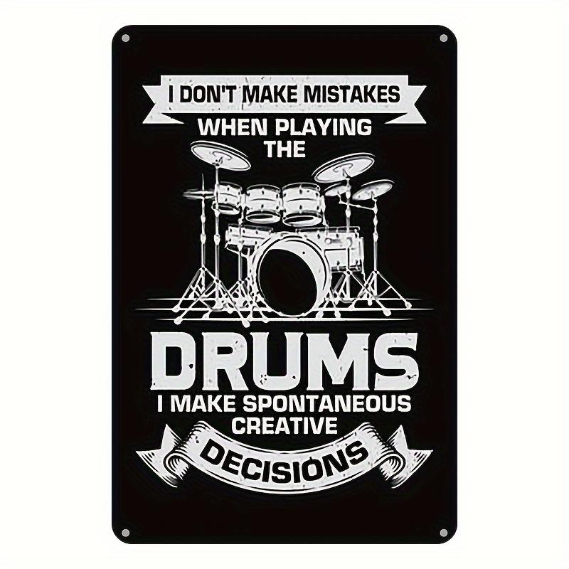 Vintage Schlagzeuger Anhänger Metall Blechposter Schlagzeug Metall Blechschild Poster Platte für Schlagzeuger Café Garage Fitnessstudio oder Boxclub Dekor