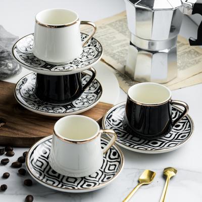 Keramický hrnek na kávu a podšálek Nový produkt Kreativní styl Türkiye Italský šálek na espresso 80ml hrnek na odpolední čaj