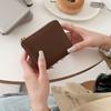 Solid Color PU Zipper Wallet Korean Style Card Holder Portable Solid Color Coin Purse  Outdoor