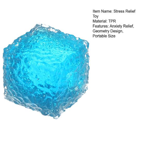Anxiety Relief Cube Squeeze Toy Frosted Cone Sensory Stress Toy Soft Stretchy Geometry Pinch Toy Home Office Relaxation Tool
