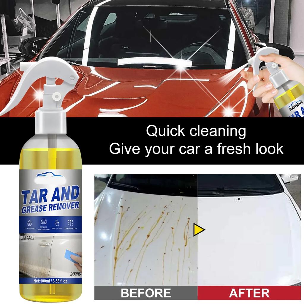 Car Tar Grease Remover Car Glass Heavy Oil Cleaner Car Paint Dirt Cleaning  Polishing Agent Waterproof Oil Film Degreaser