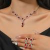 Women's Fashion Earrings Necklace 2 Jewelry Set Claw Chain Bridal Jewelry Simple Blue Birthday Party Gift