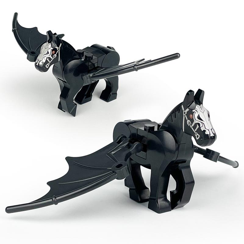 

2 шт./компл. НОВЫЕ Волшебные сцены Крылья Пегаса Черный Белый Боевой конь Лошадиные части Строительные блоки Классические наборы моделей Кирпичики Детские наборы