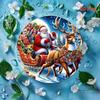 Christmas Santa Metal Tin Sign 7.87x7.87 Inch Flat Print Wall Hanging Decoration For Home Living Room Bedroom Holiday Gift