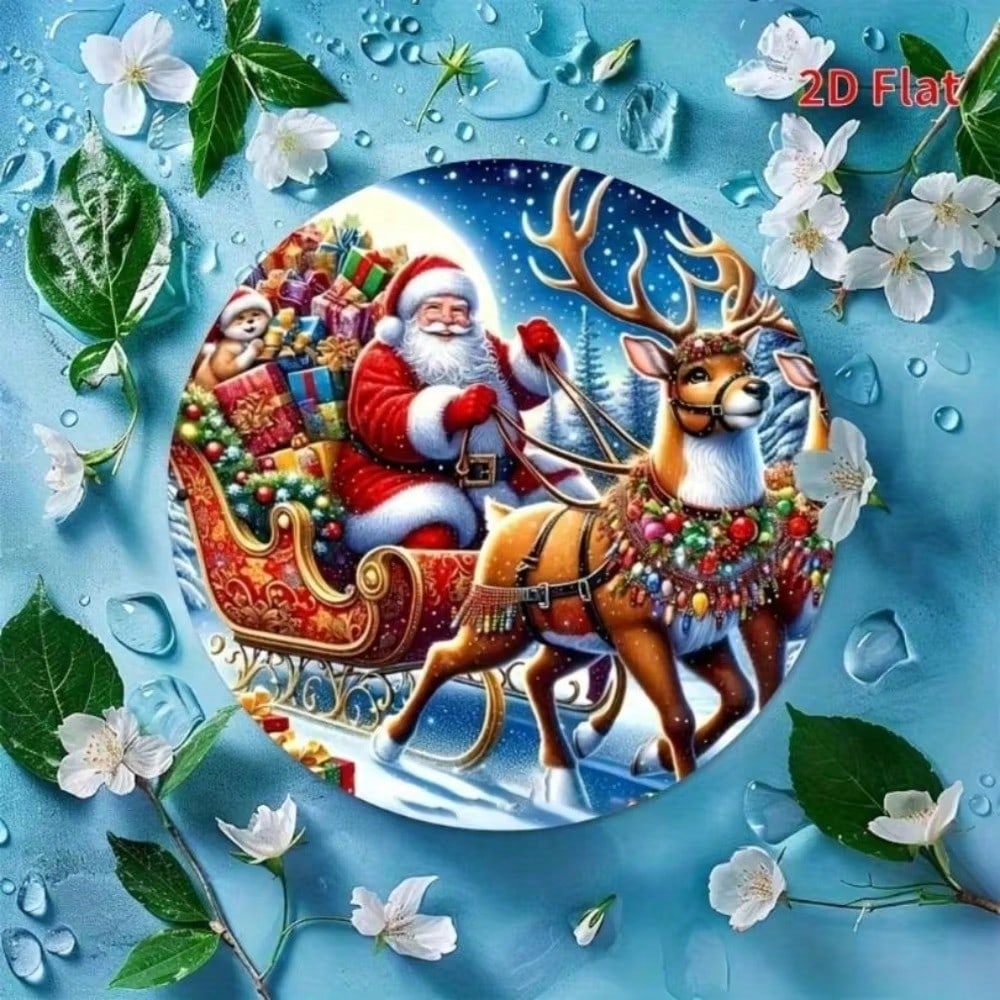 

Christmas Santa Metal Tin Sign 7.87x7.87 Inch Flat Print Wall Hanging Decoration For Home Living Room Bedroom Holiday Gift
