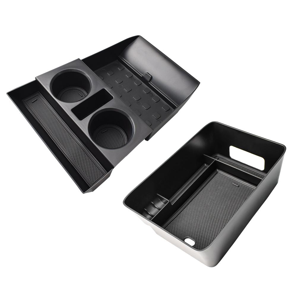 Center Console Organizer 2PCS For 2025 Hyundai Santa Fe Lower Cup Holder Armrest Storage Box Center Console Tray ABS Accessories