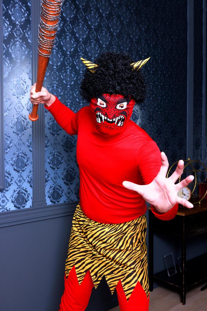 Clearstone Cosplay Halloween Setsubun Scary Red Oni Red Men's