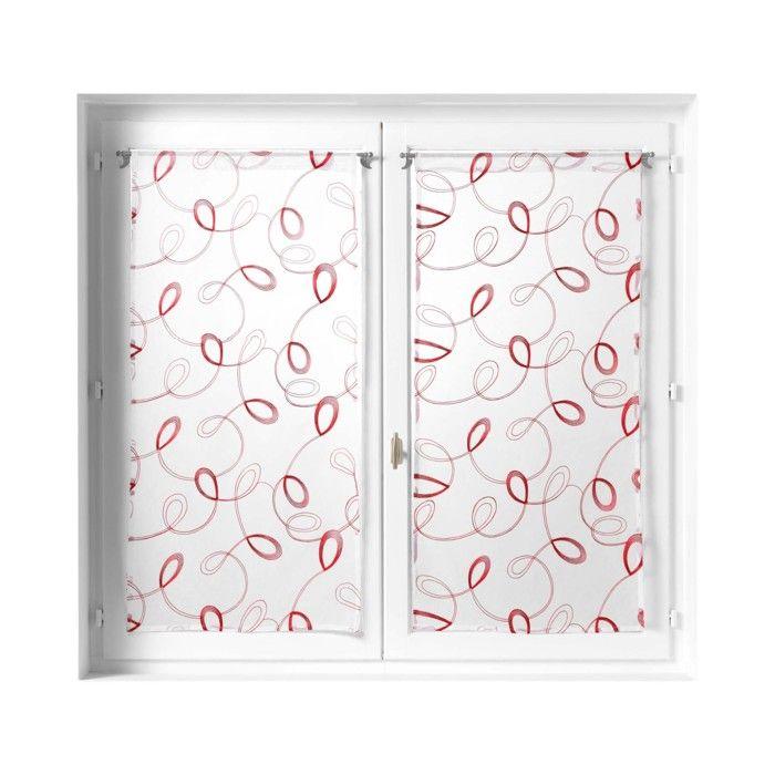 Voilage - EDEN - Hoop - 60 x 90 cm - Rouge - 100% polyester