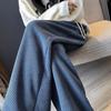 [European Cotton Lint Composite] Velvet Wide-leg Pants Women's Autumn and Winter Thin Straight Tube Thickened Drape Casual Sweatpants