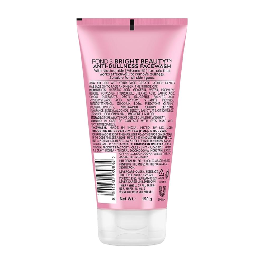 POND'S Bright Beauty Face Wash 150g For Spotless Glow, Dark Spot Removal & Germ-Free Radiant Skin Cleanser