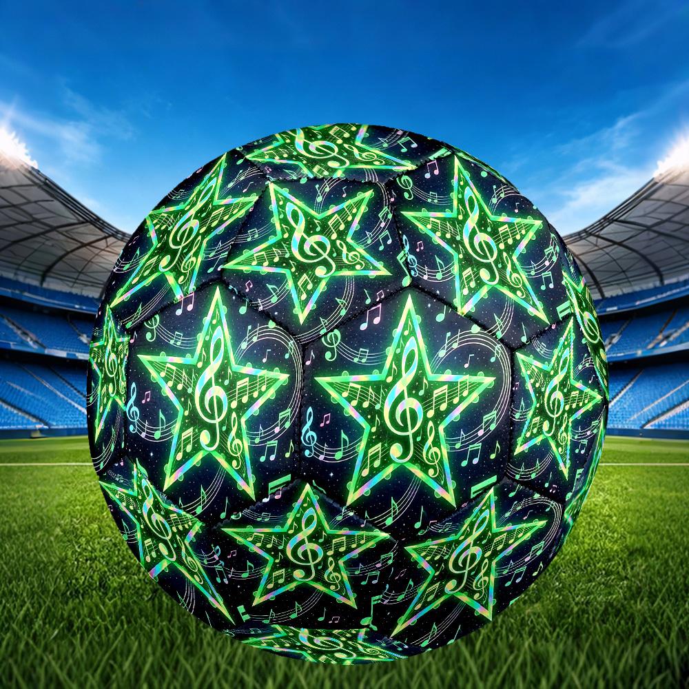 1pc Music Star Notes Theme Soccer Ball Football, Size 5, Lightweight PVC, Outdoor Training Soccer Ball,Gift j61462