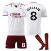 Kits de Football Personnalisés Nom pour Adolescents Enfants Adultes 2025-26 Arsenal 2ème Maillot Extérieur #8 ØDEGAARD Ensemble Maillot d'Entraînement avec Chaussettes