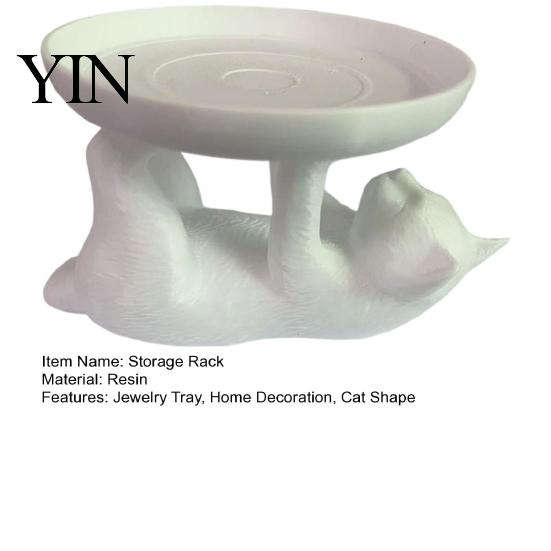 Anti-slip Storage Rack Jewelry Rack, Cat Shape, Anti-Falling Ring Holder, Durable Bathroom Shelf Resin Anti-Slip Space-Saving Organizer, for