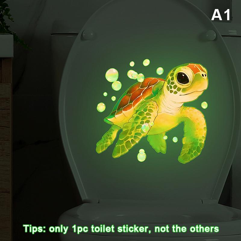 

Glow-in-the-Dark Sea Turtle Toilet Sticker Self-Adhesive Removable Wall Sticker Car Sticker Bedroom Bathroom Wall Home Decor A1