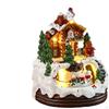 Music Box Light up Christmas Decoration Resin Craft Toy Tabletop Ornament for Holiday Indoor