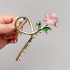 Stilig Fresh Temperament Oil Drop Floral Metal Shark Hair Clip