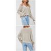 Women S V Neck Off Shoulder Knit Sweater Solid Color Casual
