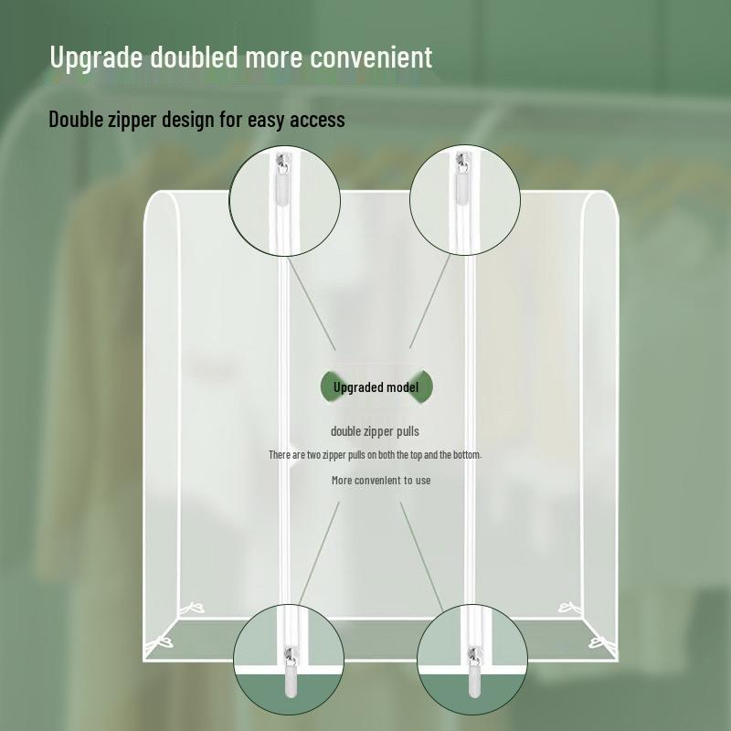 Floor-Standing Transparent Clothes Dust Cover: Waterproof, Dustproof Overcoat Storage and Drying Rack