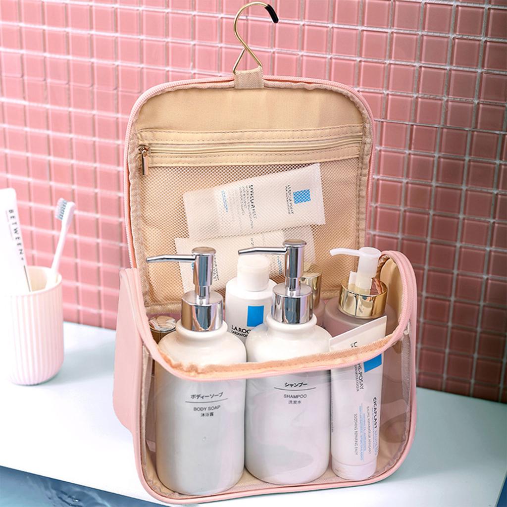 Portable Travel Wash Bag with Zipper Transparent Storage Bath Supplies for Face Cream Nail Beauty Tool Collection Supply