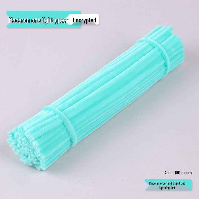 Encrypted Pipe Cleaners: Dense, Thickened 8mm White Strips with Mixed Colors for Handmade DIY Bouquets