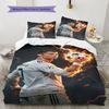 Biancheria da letto con motivo CR7 Cristiano Ronaldo, Set copripiumino Federa Regalo di Compleanno per la Casa(1 * copripiumino + 2 * federa, senza nucleo)