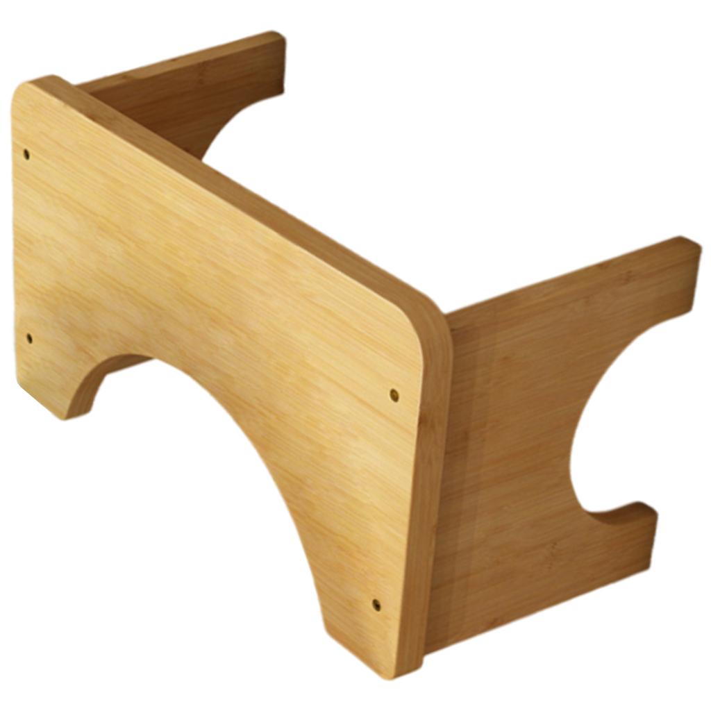 Practical Bathroom Stool for Adults Sturdy Bamboos Construction Anti Skids Base Ergonomic Toilet Foot Rest Daily Use