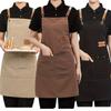 1 Canvas Waterproof and Oil Resistant Apron with Pockets, Suitable for Coffee Bar, Restaurant, Flower Shop, Coffee Baking