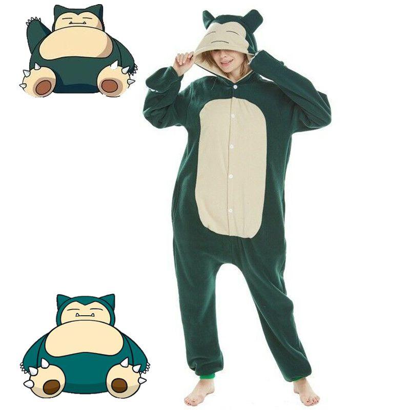 Cozy Adult Sleepwear With Pokemon Kigurumi Anime Snorlax Pattern Pajamas Onesie