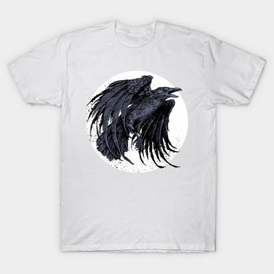 T Shirt Women Crow Night Harajuku Print Kawaii Tshirt Summer Short Sleeve Female T-Shirt Top Tee