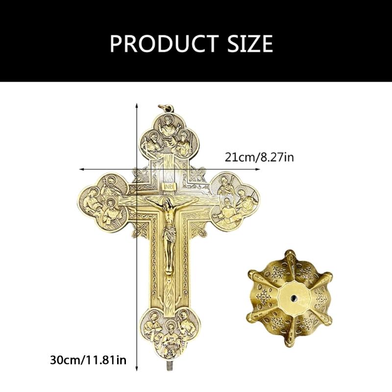 Exquisites Metal Tabletop Crucifix Figurine Unique Stylish Designs Enhances Living Space Enthusiasts Collection