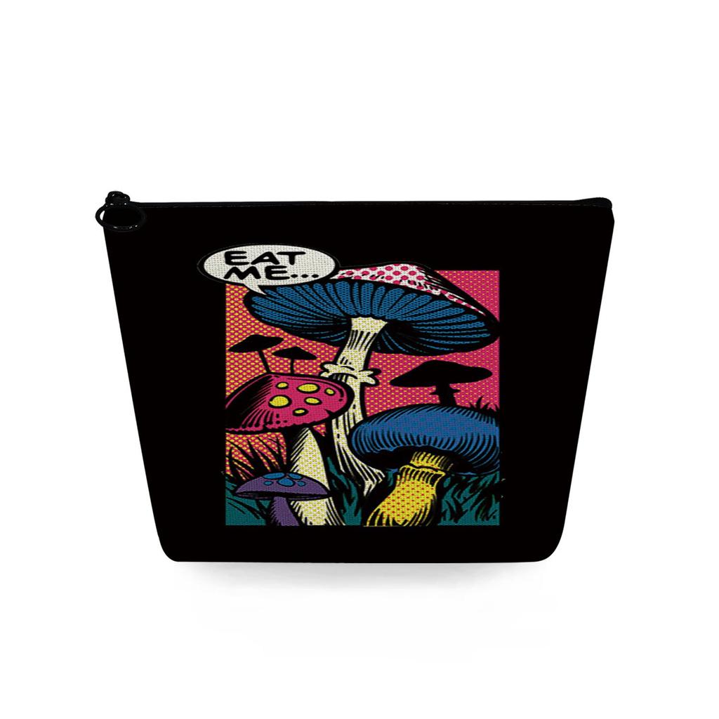 Women Mushroom Print Cosmetic Bag Toiletries Organize Travel Storage Case 6869