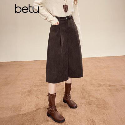 Betu Women's Corduroy Wide-Leg Cropped Pants