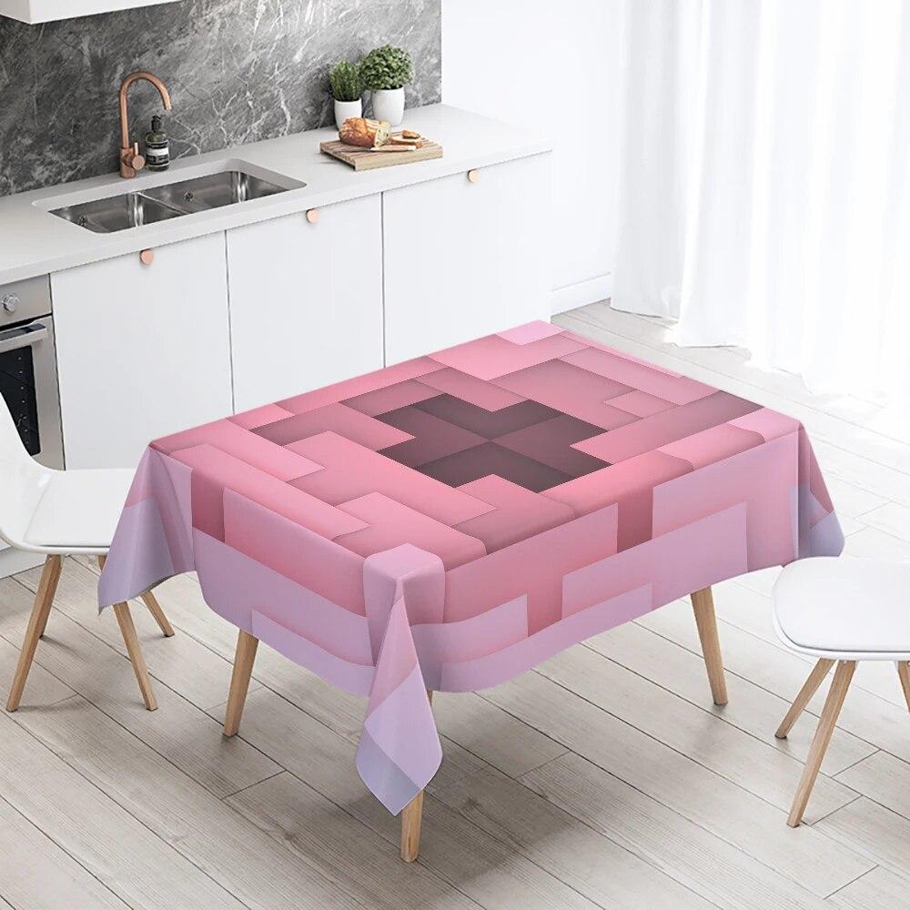 Abstrakte geometrische Tischdecke in Schwarz und Weiß, personalisiert bedruckt, Restauranttischdekoration, Ornament