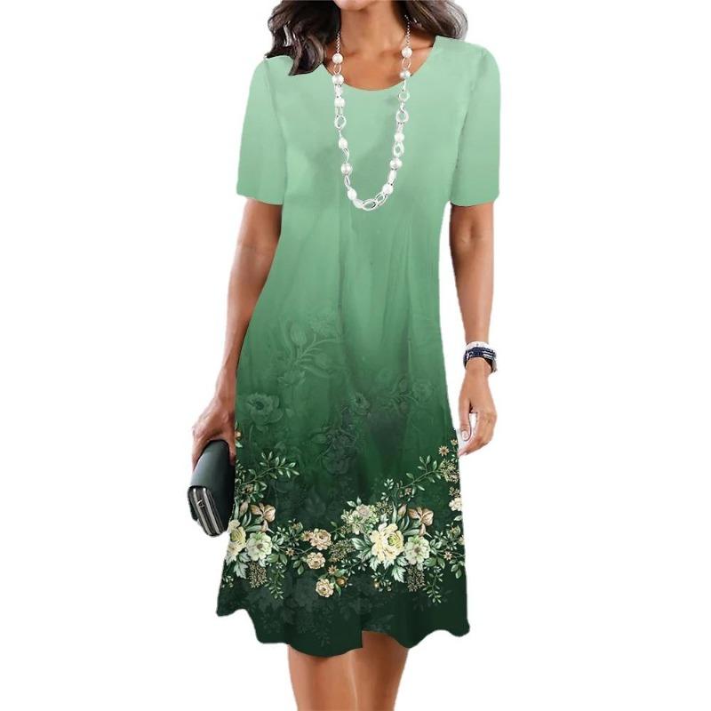 EastRogue  Women's Fashion Summer Spring Short Sleeve O-Neck Casual Dresses