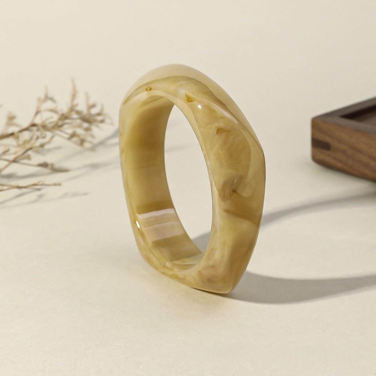 DIEZI Trendy Vintage Geometric Resin Wide Bangles Vintage Fashion Irregular Acrylic Bracelet Bangle For Women Men Girls Jewelry